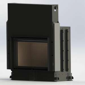 A-Caminetti FLAT 70x50 ECO fireplace insert, black, front view - Fireplace & Stove