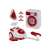 Kruzzel My Home Happy Childhood 3 az 1-ben játék háztartási gép szett, piros és fehér, kibontva