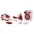Kruzzel My Home Happy Childhood 3-w-1 zestaw zabawek do urządzeń gospodarstwa domowego, czerwony i biały, rozpakowany