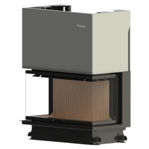 A-Caminetti Crystal 90 Max Eco fireplace with three glass sides and hinged door - Fireplace & Stove