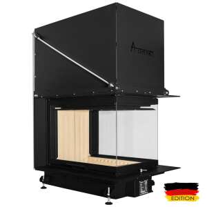 A-CAMINETTI CRYSTAL 3D 50 x 70, 3-sided glass, hinged door, 12 kW nominal power