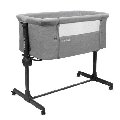 Kidwell Snuzzy bedside crib, light grey, adjustable height