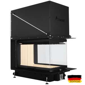 A-CAMINETTI CRYSTAL 3D MAX wood-burning fireplace, 3 glass sides, hinged door, 16 kW nominal power