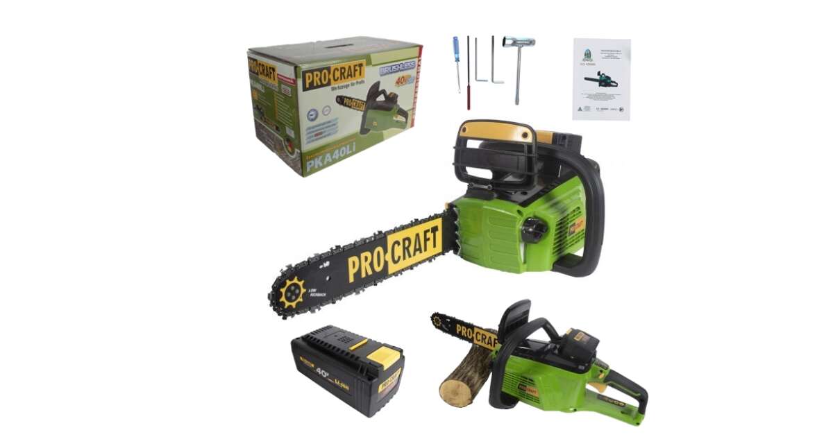 Akkumulátoros láncfűrész Procraft PKA 40LI, Li-ion, 40 V, 4,0 Ah, 5000 ...