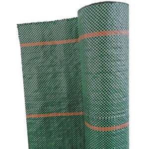 Nature green weed control ground cover 1 x 25 m, rolled up, green with orange stripes - Weed barrier fabric