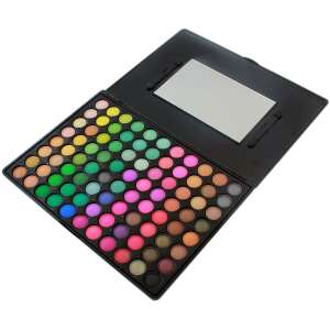 88 color eyeshadow palette with mirror, matte and shimmer shades, open view - Eyeshadow