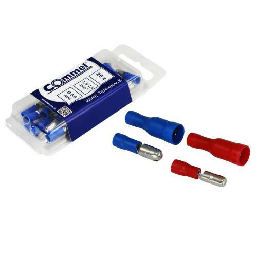 25 Stück Commel Drahtendhülsen, isoliert, zylindrisch, für Vater, 1,5-2,5 mm2, Ø 5 mm