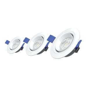 Panou LED încastrat Commel, reglabil, rotund 90mm 3000K, 3 buc 107260918 - Spoturi