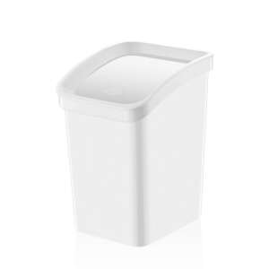 Biały Smart Click 12L plastikowy kosz na śmieci z klapą otwieraną - Projektowanie wnętrz