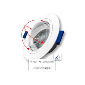 Panou LED încastrat Commel, reglabil, rotund 90mm 4000K, 3 buc 107329309 - Spoturi