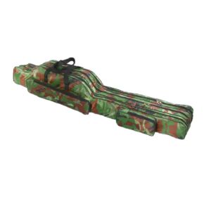1.2m Camouflage fishing rod holdall for 3 rods with side pockets - Rod Holdall & Hard Case Rod Holder