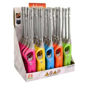 25 pack of flexible gas lighters in assorted colors, display box - Kitchen tool