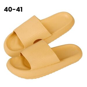 Yellow platform slippers for women, lightweight summer footwear, size 40-41 - Women's Slipper