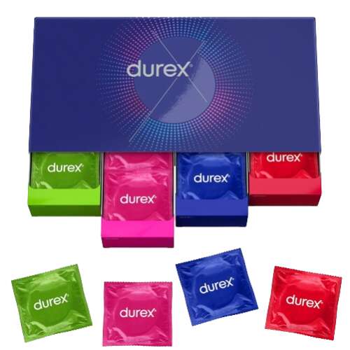 Durex Surprise Me condoms assortment box, 40 condoms, discreet packaging