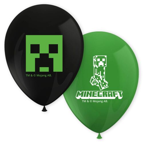 Балони Minecraft Creeper, черни и зелени парти декорации, комплект от 8
