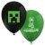 Minecraft Creeper Balloons, Black and Green Party Decorations, 8 Pack