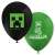 Minecraft Balloons, 8 Pack, Black and Green, Party Decorations