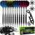 Trizand 12 piece dart set with accessories, including 12 darts, 100 tips, 2 flights, 1 multi-tool, and 20 o-rings