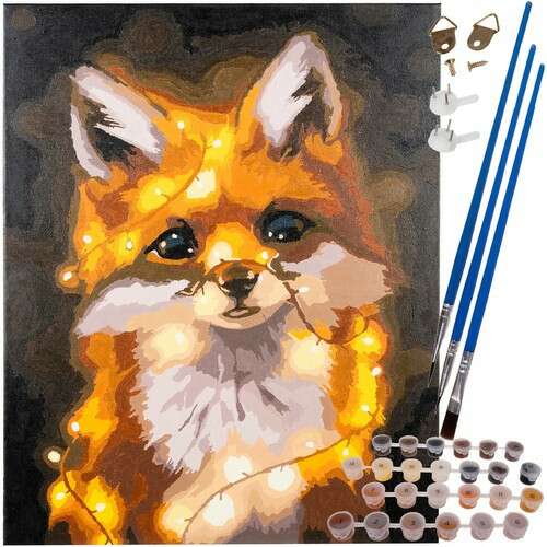 Paint by numbers kit, fox with lights, 40x50cm, Maaleo