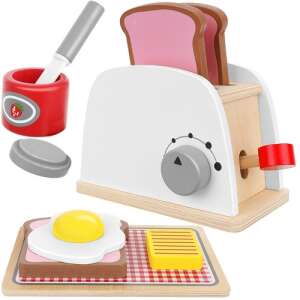 Holzspielzeug Toaster-Set mit Brot, Ei, Marmelade und Messer - Kruzzel