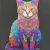 Close-up of Kruzzel colorful cat wooden puzzle