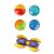 Colorful balls and car toy isolated