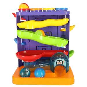 Interactive 3-in-1 ball track with ball launcher, hammers, penguin and car - JM