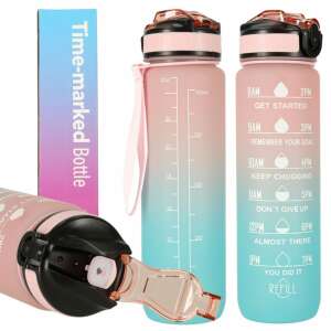 1l water bottle bidon pink and blue
