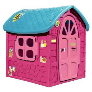 Dorex Méhecskés kerti játékház magenta, rosa Spielhaus aus Kunststoff für Kinder mit Bienen- und Blumenstickern, Spielhaus für Kinder im Freien - Spielzeug und Zubehör für draußen