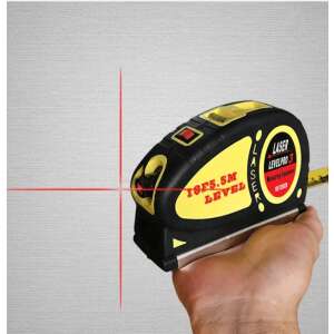 Laser Level Pro 3 with 5.5m Measuring Tape, Leveling Tool for Home Improvement, DIY Projects, and Construction - Laser level