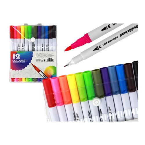 Színes akril markerek készlete egy bőröndben, 12 darab 17304 146118632