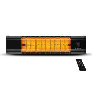 LUXEVA 2500 HRS Infrared Patio Heater, 3 Heat Settings, IP55, Thermostat, Timer, Remote Control, Black