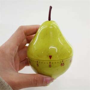 Yellow pear shaped kitchen timer with 60 minute countdown - Kitchen timer