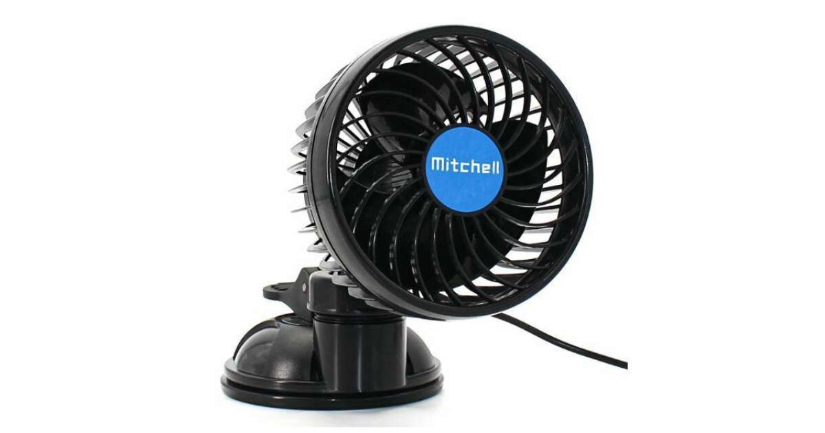 TAZZOR Auto Ventilator 12V, Dual Head Windkraft Autolüfter, 360 Grad mit 3 Geschwindigkeiten