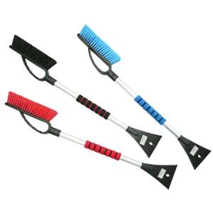 Ice scraper and snow brush with foam grip, 77cm long, 3 colors: blue, red, black - Ice Scraper, Squeegee