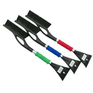 Ice scraper and snow brush with foam grip, 60cm long, 3 colors: red, blue, green - Ice Scraper, Squeegee