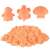 Ikonka Kinetic Sand 1kg - Orange with penguin, turtle and shell molds