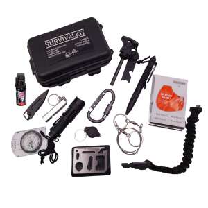 IdeallStore® Survival Kit, True Helper, 13 multifunktionale Elemente, Schwarz 90823151 - Angler Survival Kits