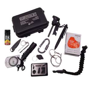 IdeallStore® Survival Kit, On Point, 13 multifunktionale Elemente, Schwarz 90823217 - Angler Survival Kits