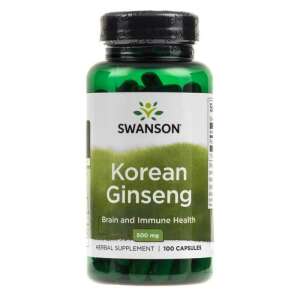 Swanson Korean Ginseng 500mg, 100 kapsułek, dla zdrowia mózgu i odporności, suplement ziołowy - Uroda i zdrowie