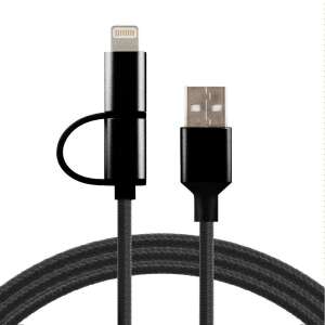 Kábel - USB A 2.0 / 2 in 1 - 2.0A 1.5m - fekete 90826170 