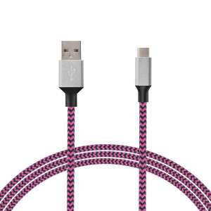 Kábel - USB A 2.0 / USB - C 2.0A 1,5 m. - lila 90826194 