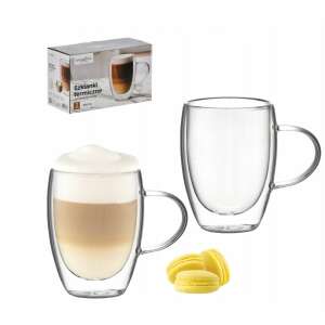 Set 2 pahare termoizolante Backhome cu cafea, 340 ml, căni din sticlă termoizolantă - Pahare