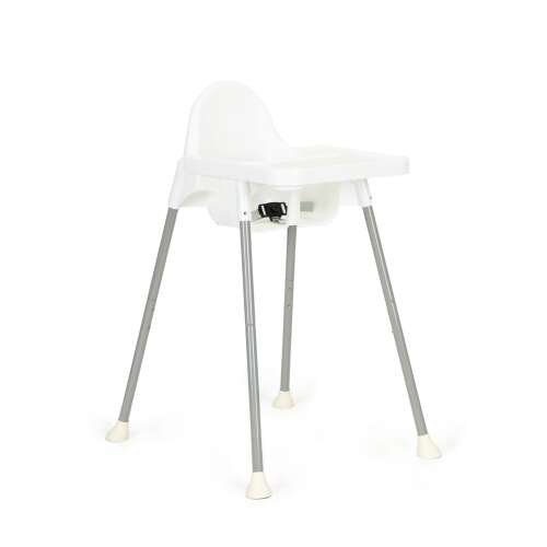 EcoToys 2in1 Convertible High Chair with Removable Tray, White, 3/4 view