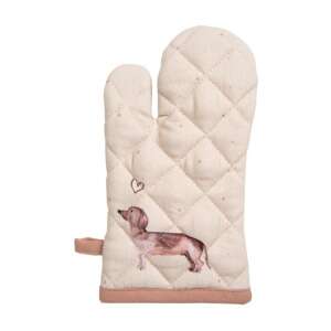 CLEEF.DHL44K Dachshund Love sütőkesztyű, 18x30cm, 100% pamut - Konyha & Étkezés