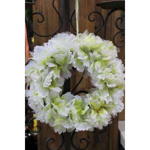 Zöldesfehér ajtókoszorú, 30cm átmérő - Ajtódísz