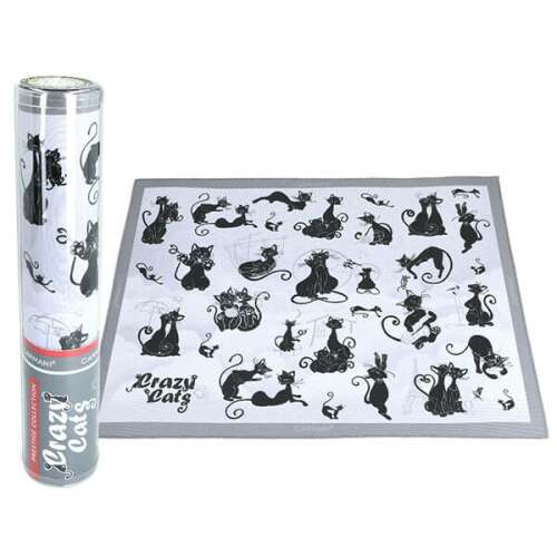 Crazy Cats macskás tányéralátét a csomagolásával