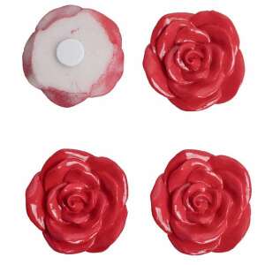 Öntapadós piros rózsa, 3,9 cm, dekoratív rózsa kézműveskedéshez, otthoni dekorációhoz és ajándékokhoz - Ajándék ötlet Valentin-napra