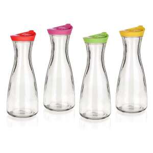 4 db üvegpalack színes műanyag kupakkal, 900 ml űrtartalommal, tökéletes italok tárolására a hűtőben - Banquet