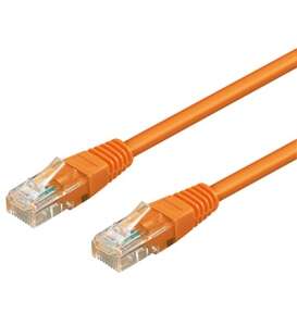 Kabel LAN Patchcord CAT 5E 0.25m pomarańczowy
